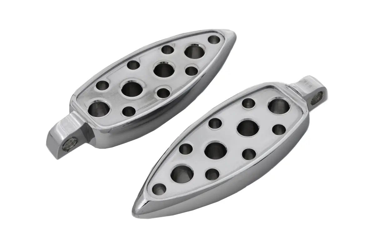 Wyatt Gatling Chrome Teardrop Footpeg Set for Motorcycle and ATV by Wyatt Gatling