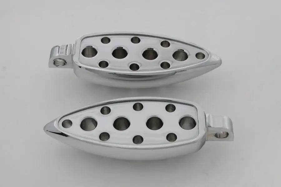 Wyatt Gatling Chrome Teardrop Footpeg Set for Motorcycle and ATV by Wyatt Gatling