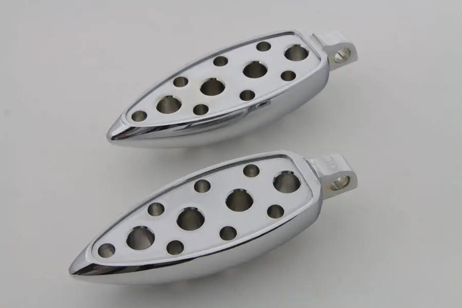 Wyatt Gatling Chrome Teardrop Footpeg Set for Motorcycle and ATV by Wyatt Gatling
