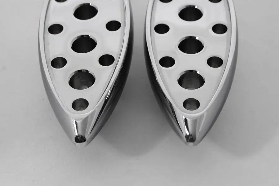 Wyatt Gatling Chrome Teardrop Footpeg Set for Motorcycle and ATV by Wyatt Gatling