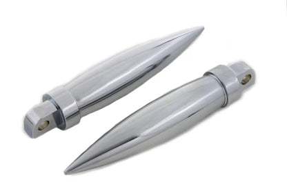 Wyatt Gatling Chrome Long Torpedo Style Footpeg Set - 7-7/8 Inches by Wyatt Gatling