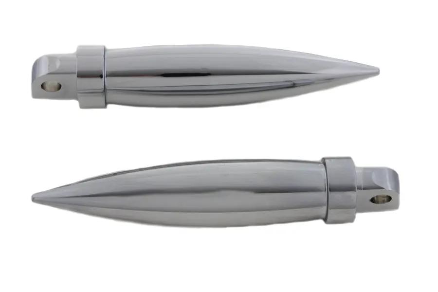 Wyatt Gatling Chrome Long Torpedo Style Footpeg Set - 7-7/8 Inches by Wyatt Gatling