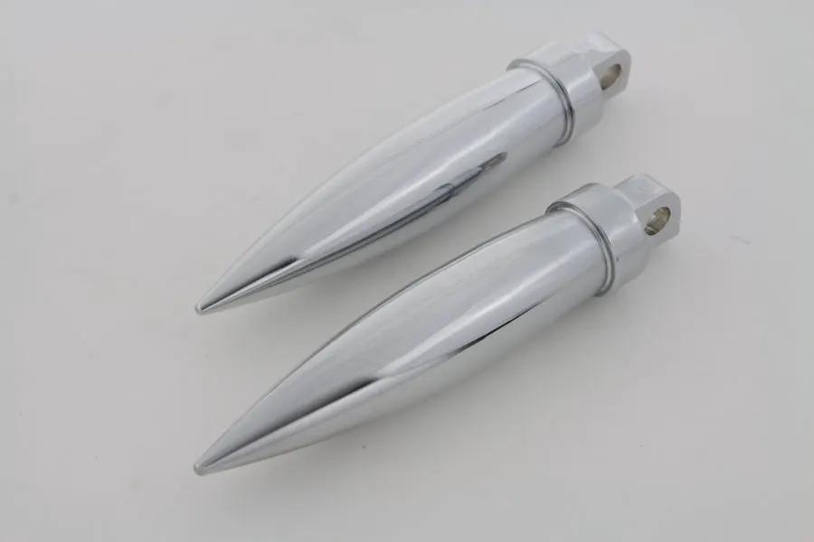 Wyatt Gatling Chrome Long Torpedo Style Footpeg Set - 7-7/8 Inches by Wyatt Gatling