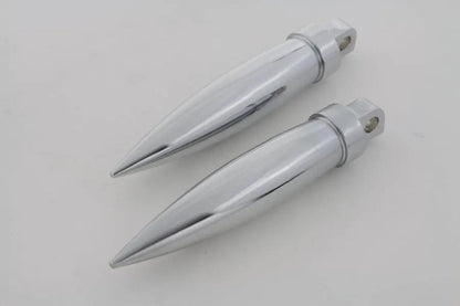 Wyatt Gatling Chrome Long Torpedo Style Footpeg Set - 7-7/8 Inches by Wyatt Gatling