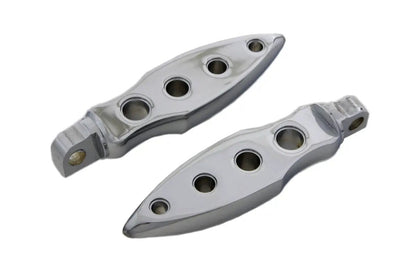 Wyatt Gatling Chrome Dagger Drilled Footpeg Set - 1/4 Inch Mount Width by Wyatt Gatling