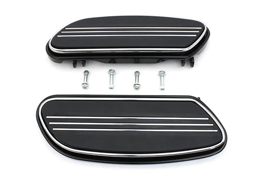 V-Twin Driver Black Footboard Set for Harley Davidson FLST Models - Part 63364 by V-Twin