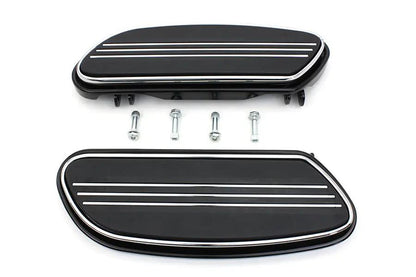 V-Twin Driver Black Footboard Set for Harley Davidson FLST Models - Part 63364 by V-Twin