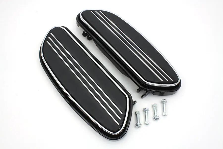 V-Twin Driver Black Footboard Set for Harley Davidson FLST Models - Part 63364 by V-Twin