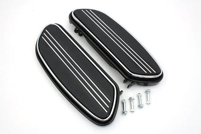 V-Twin Driver Black Footboard Set for Harley Davidson FLST Models - Part 63364 by V-Twin