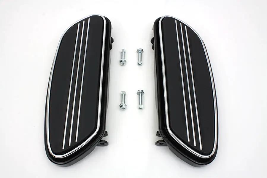 V-Twin Driver Black Footboard Set for Harley Davidson FLST Models - Part 63364 by V-Twin