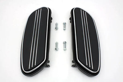 V-Twin Driver Black Footboard Set for Harley Davidson FLST Models - Part 63364 by V-Twin