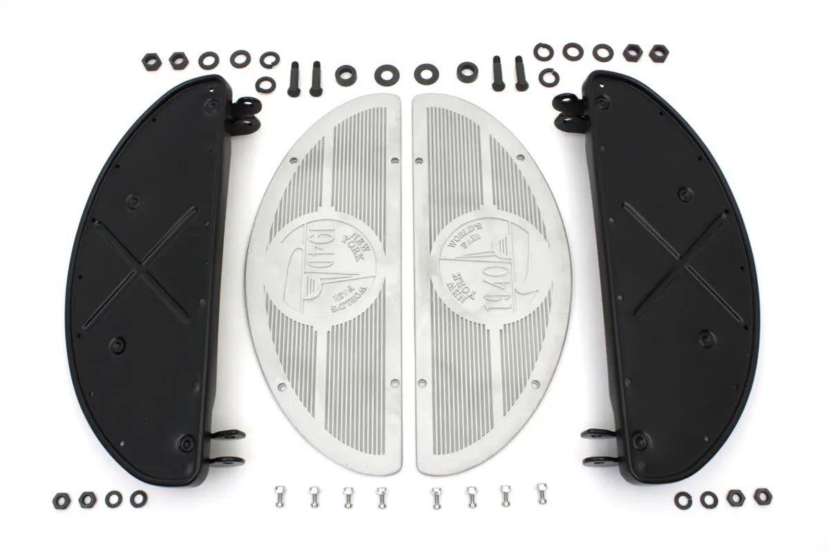 V-Twin World's Fair Half Moon Footboard Kit for Harley Davidson FL Models by V-Twin