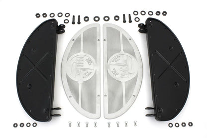 V-Twin World's Fair Half Moon Footboard Kit for Harley Davidson FL Models by V-Twin