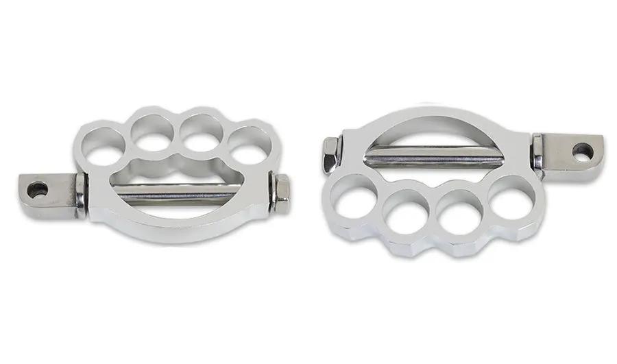 Wyatt Gatling P17-6445C Chrome Knuckle Footpeg Set for Harley-Davidson Motorcycles by Wyatt Gatling