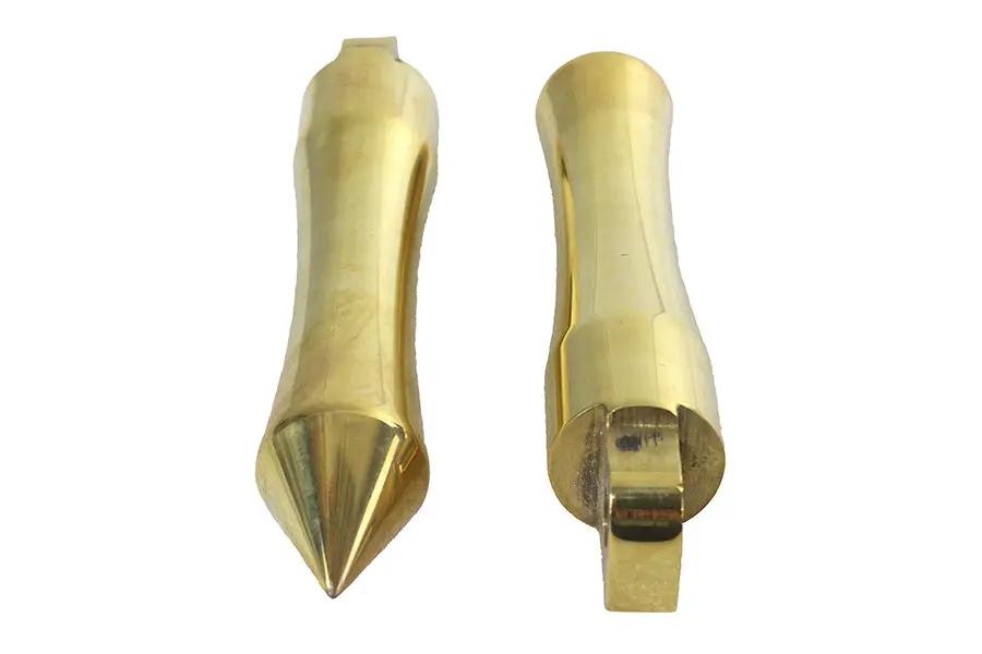 V-Twin 27-0775 Solid Brass Pirate Spike Footpeg Set – 6 Inch Motorcycle Footpegs for Custom Bikes by V-Twin