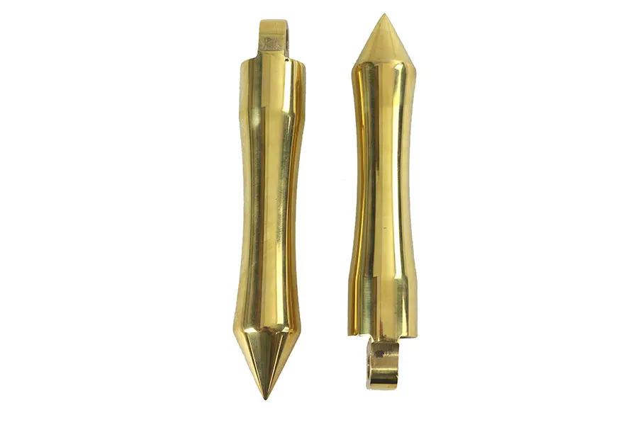 V-Twin 27-0775 Solid Brass Pirate Spike Footpeg Set – 6 Inch Motorcycle Footpegs for Custom Bikes by V-Twin