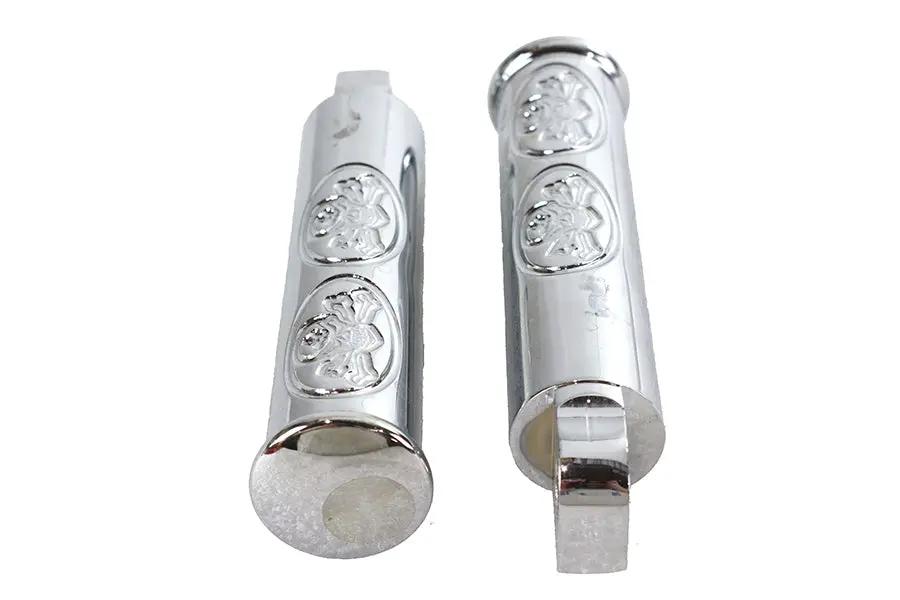 Wyatt Gatling Chrome Skull Style Footpeg Set with 1-1/16 Inch Diameter and 5-1/2 Inch Length by Wyatt Gatling