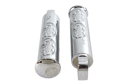 Wyatt Gatling Chrome Skull Style Footpeg Set with 1-1/16 Inch Diameter and 5-1/2 Inch Length by Wyatt Gatling