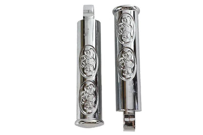 Wyatt Gatling Chrome Skull Style Footpeg Set with 1-1/16 Inch Diameter and 5-1/2 Inch Length by Wyatt Gatling