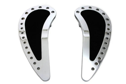 Wyatt Gatling Chrome Driver Half Moon with Rubber Footboard Set for Harley Davidson FLT 1980-1989 by Wyatt Gatling