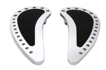 Wyatt Gatling Chrome Driver Half Moon with Rubber Footboard Set for Harley Davidson FLT 1980-1989 by Wyatt Gatling