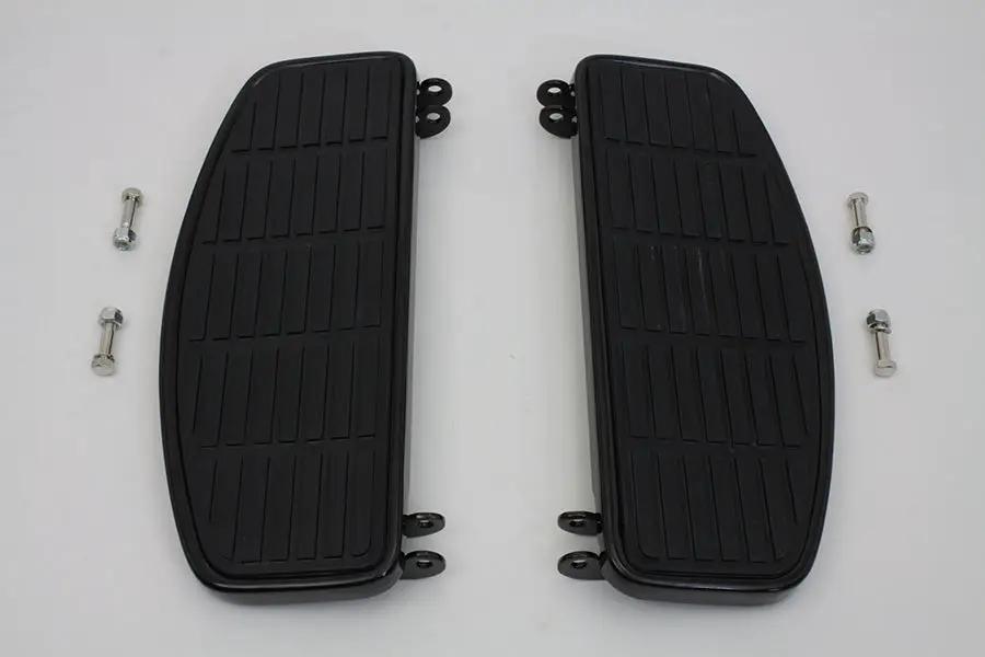 V-Twin 'D' Driver Footboard Set in Gloss Black for Harley Davidson FL Models by V-Twin