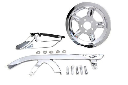 V-Twin Chrome Belt Guard and Pulley Cover Kit for Harley Davidson XL Models by V-Twin