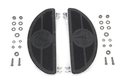 V-Twin World's Fair Style Half Moon Footboard Set Chrome - Fits 1936-1945 Harley Davidson W by V-Twin