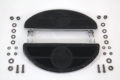 V-Twin World's Fair Style Half Moon Footboard Set Chrome - Fits 1936-1945 Harley Davidson W by V-Twin