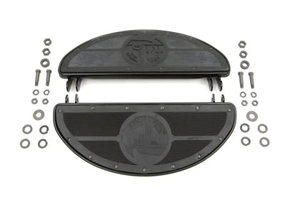 V-Twin World's Fair Style Half Moon Footboard Set Black for Harley Davidson G Models by V-Twin