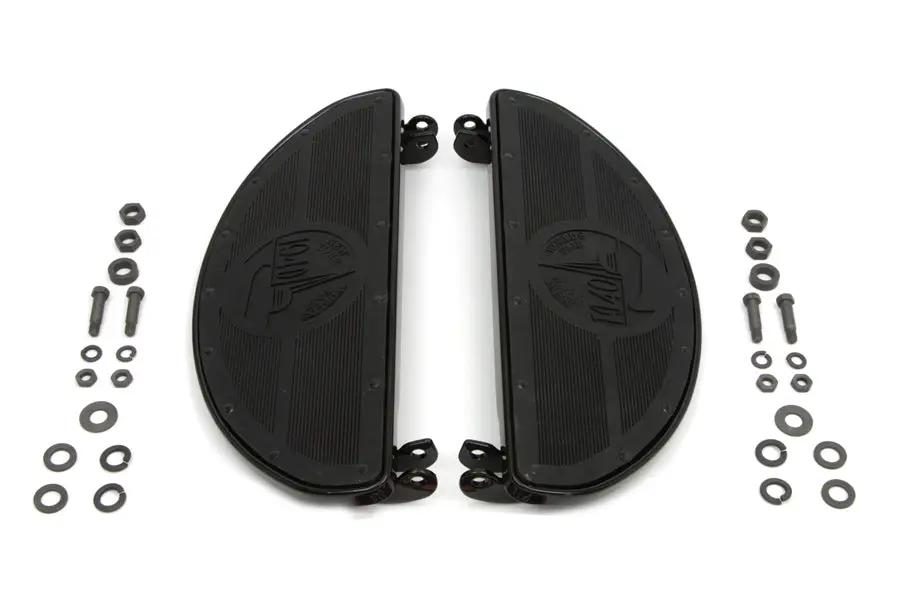 V-Twin World's Fair Style Half Moon Footboard Set Black for Harley Davidson G Models by V-Twin