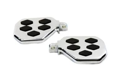 Wyatt Gatling Chrome Mini Footboard Set with Diamond Design for Motorcycles by Wyatt Gatling