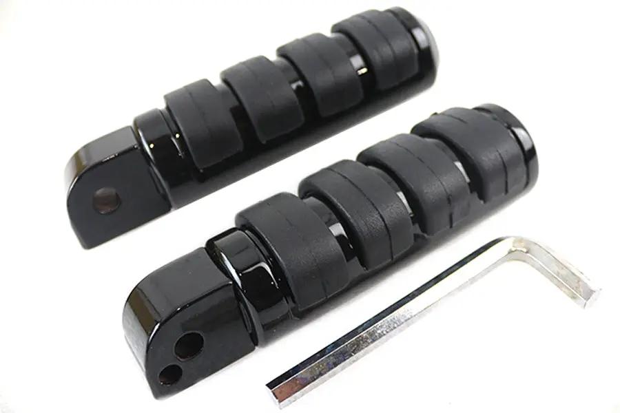 V-Twin Passenger ISO Footpeg Set Black for Harley Davidson FXST and FLST Models (Part #78464B) by V-Twin
