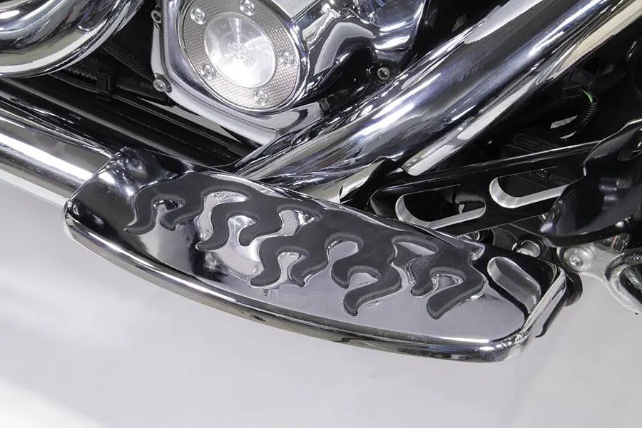 Wyatt Gatling Driver Footboard Set with Flame Design for Harley Davidson FLT Models by Wyatt Gatling