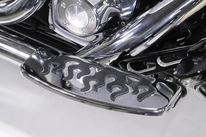 Wyatt Gatling Driver Footboard Set with Flame Design for Harley Davidson FLT Models by Wyatt Gatling