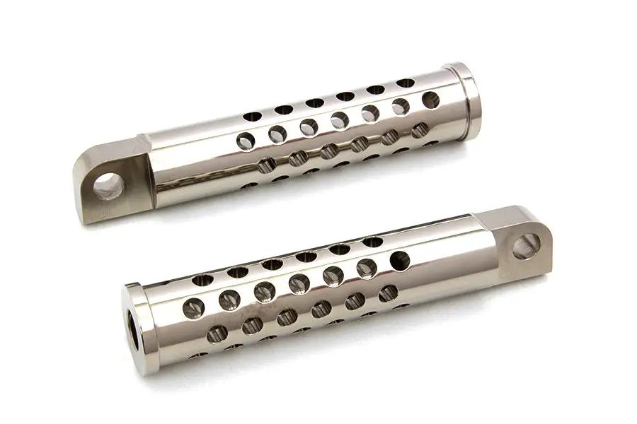 Wyatt Gatling Billet Shooter Style Footpeg Set Nickel Plated by Wyatt Gatling