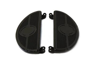 V-Twin Driver Black Footboard Set with Bullseye Design for Harley Davidson FL (1940-1949) by V-Twin