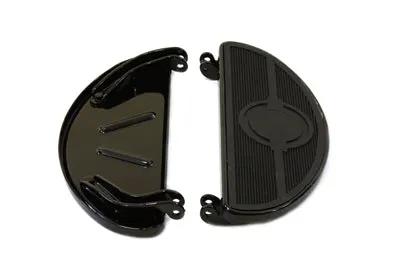 V-Twin Driver Black Footboard Set with Bullseye Design for Harley Davidson FL (1940-1949) by V-Twin