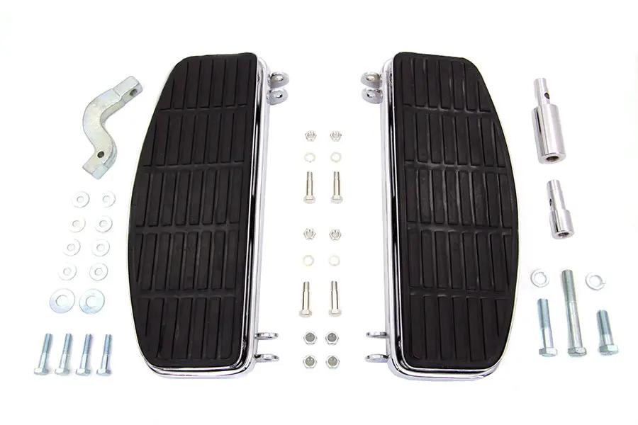 V-Twin Chrome Steel Driver 'D' Shape Footboard Set for Harley Davidson FL Models by V-Twin