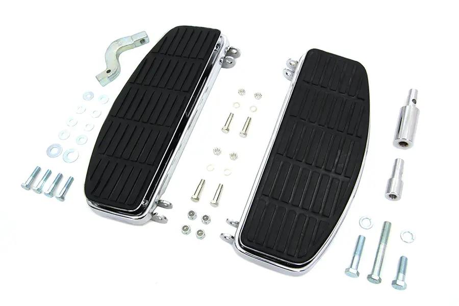 V-Twin Chrome Steel Driver 'D' Shape Footboard Set for Harley Davidson FL Models by V-Twin