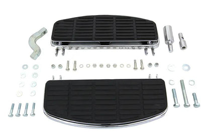 V-Twin Chrome Steel Driver 'D' Shape Footboard Set for Harley Davidson FL Models by V-Twin