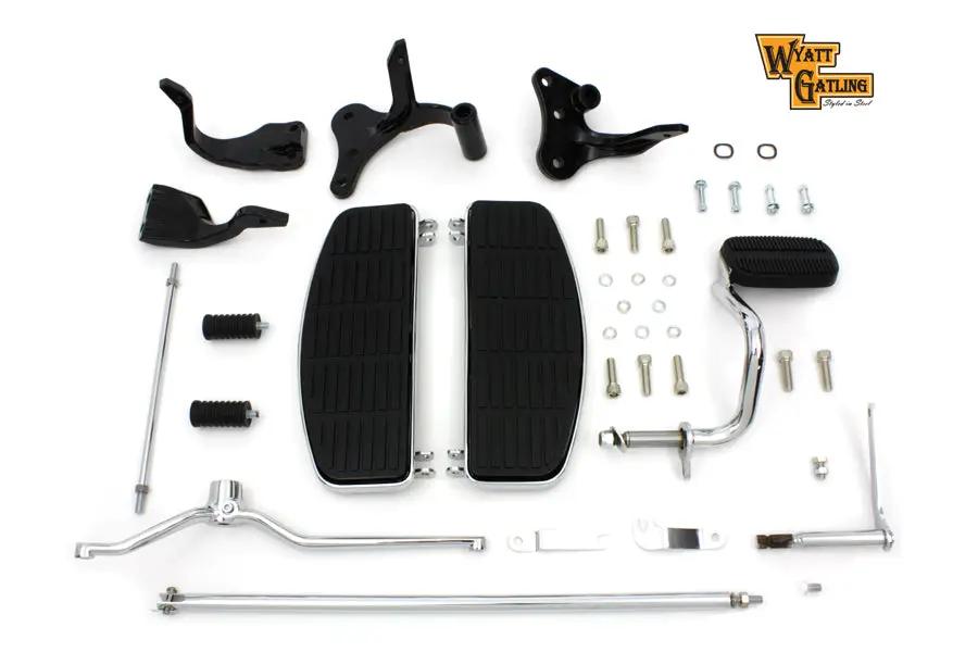 Wyatt Gatling Driver Footboard Kit with Black Brackets for Harley Davidson FXD (1996-2005) by Wyatt Gatling