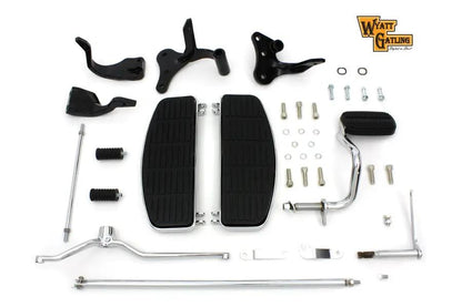 Wyatt Gatling Driver Footboard Kit with Black Brackets for Harley Davidson FXD (1996-2005) by Wyatt Gatling