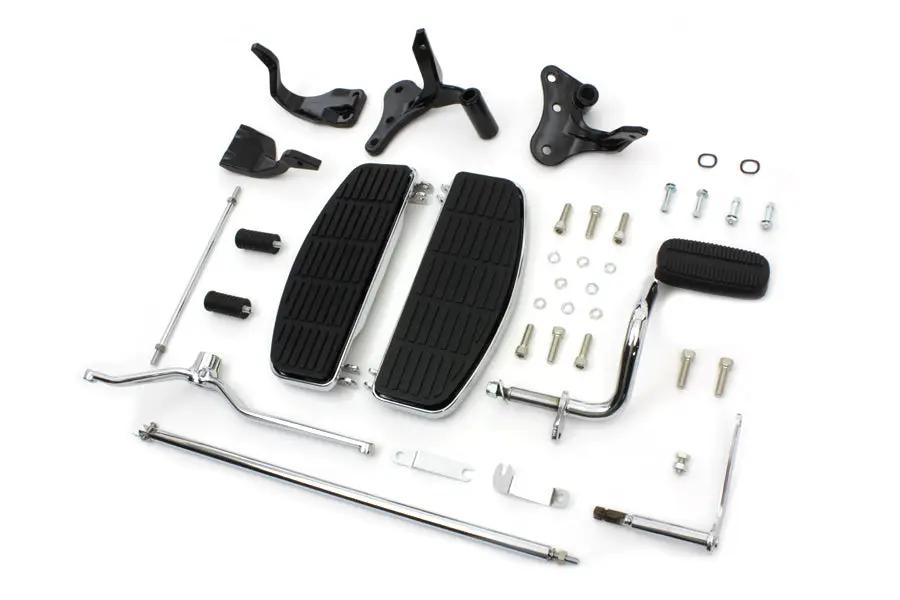 Wyatt Gatling Driver Footboard Kit with Black Brackets for Harley Davidson FXD (1996-2005) by Wyatt Gatling