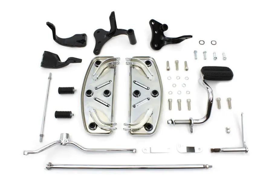 Wyatt Gatling Driver Footboard Kit with Black Brackets for Harley Davidson FXD (1996-2005) by Wyatt Gatling
