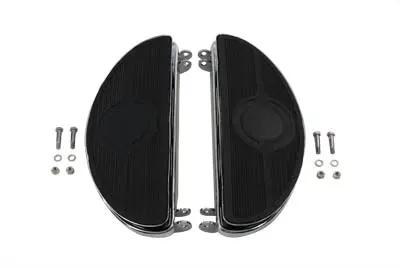V-Twin Driver Vintage Footboard Set with Bullseye Pattern for Harley Davidson FL 1940-1949 by V-Twin