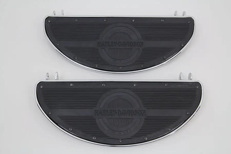 V-Twin Replica Driver Footboard Set with Logo for Harley Davidson FL 1940-1949 by V-Twin