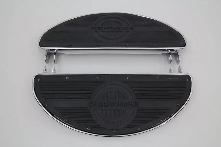 V-Twin Replica Driver Footboard Set with Logo for Harley Davidson FL 1940-1949 by V-Twin