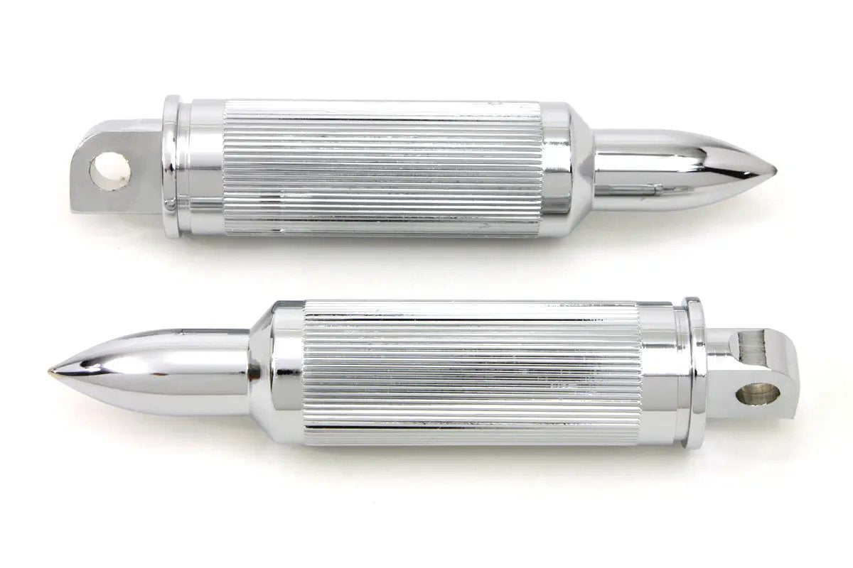 Wyatt Gatling Chrome Bullet Style AK-47 Footpeg Set for Harley Davidson FXST (1986-1995) by Wyatt Gatling