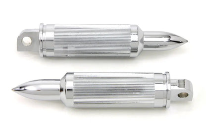 Wyatt Gatling Chrome Bullet Style AK-47 Footpeg Set for Harley Davidson FXST (1986-1995) by Wyatt Gatling